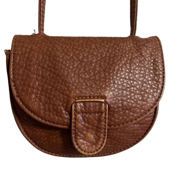 American Eagle Womens Purse Leather Brown Crossbody Shoulder Bag Pebble Soft - Picture 1 of 12